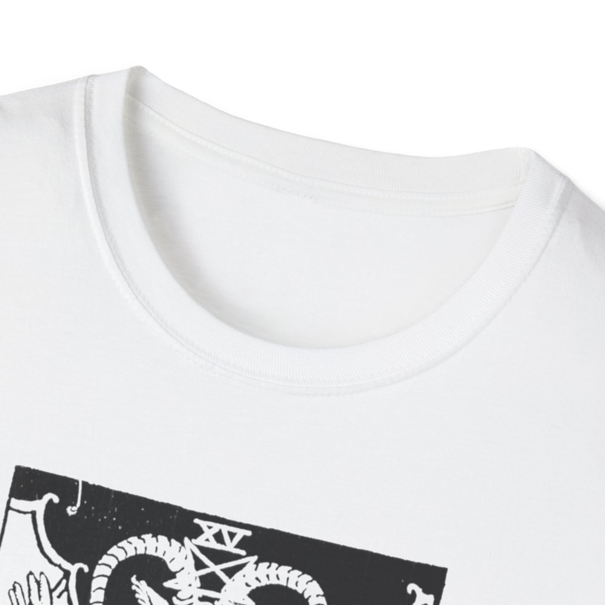15 - The Devil Black Vintage Tarot Card Softstyle T-Shirt