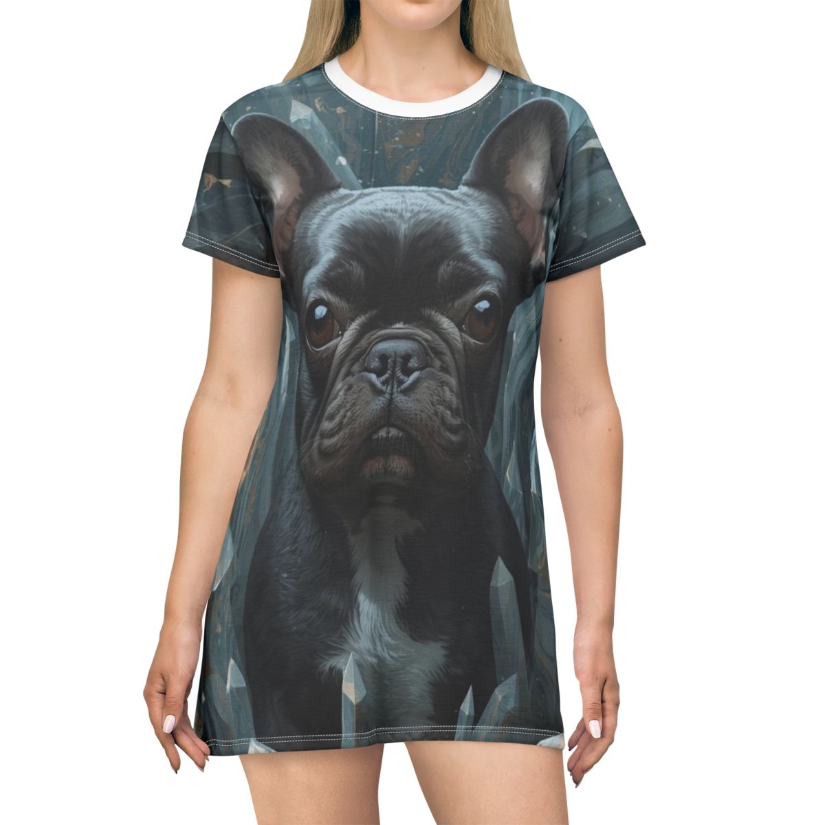 Unique Frenchie Dog T-Shirt Dress