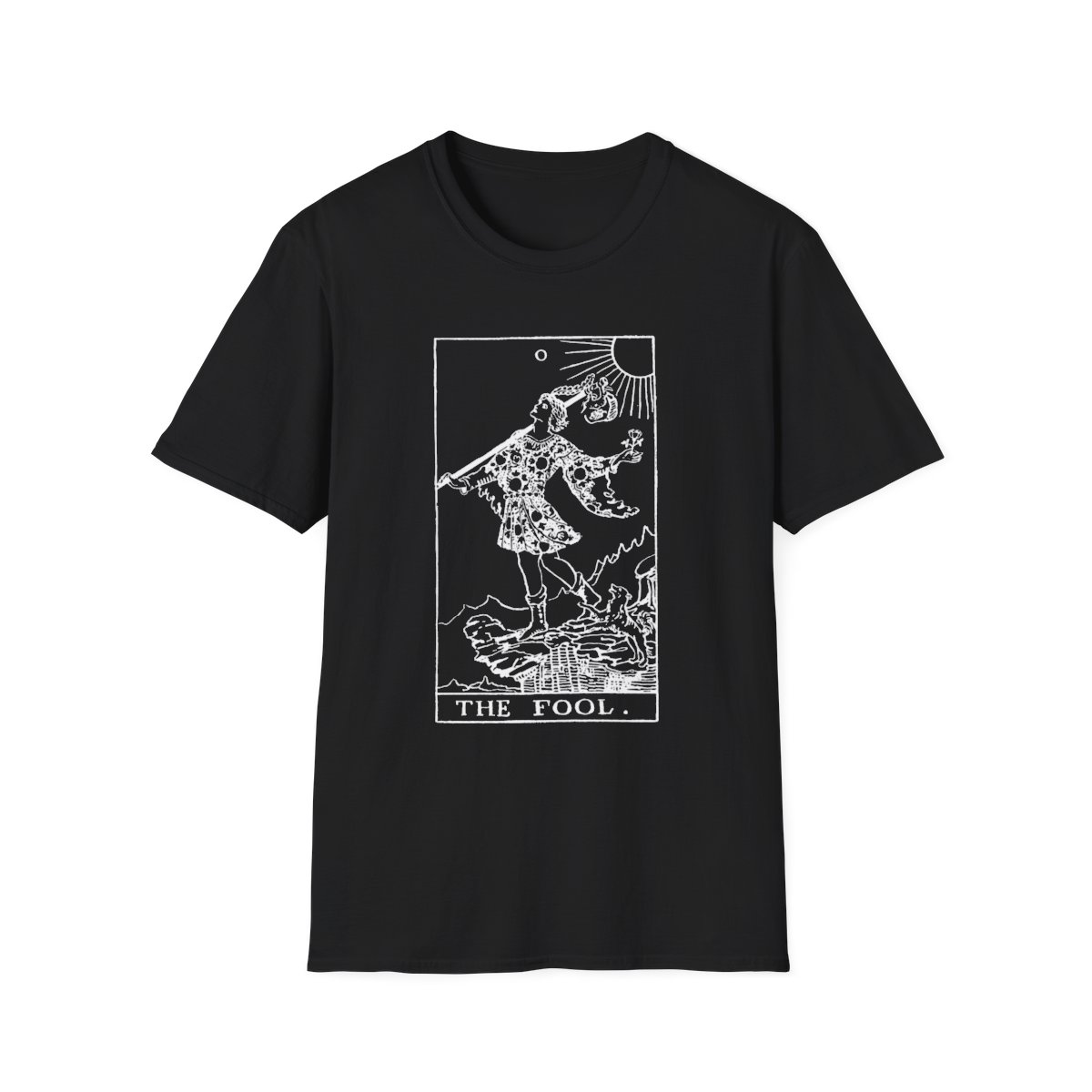 0 - The Fool White Vintage Tarot Card Softstyle T-Shirt