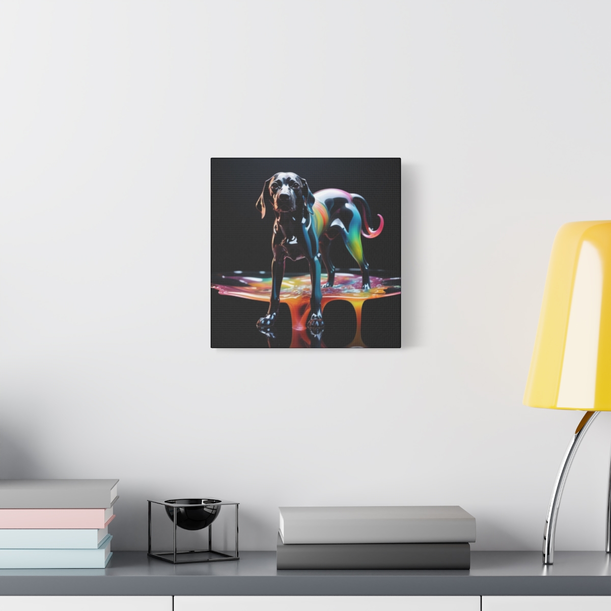 Stunning Unique Colorful Dog Glass Wall Art Canvas