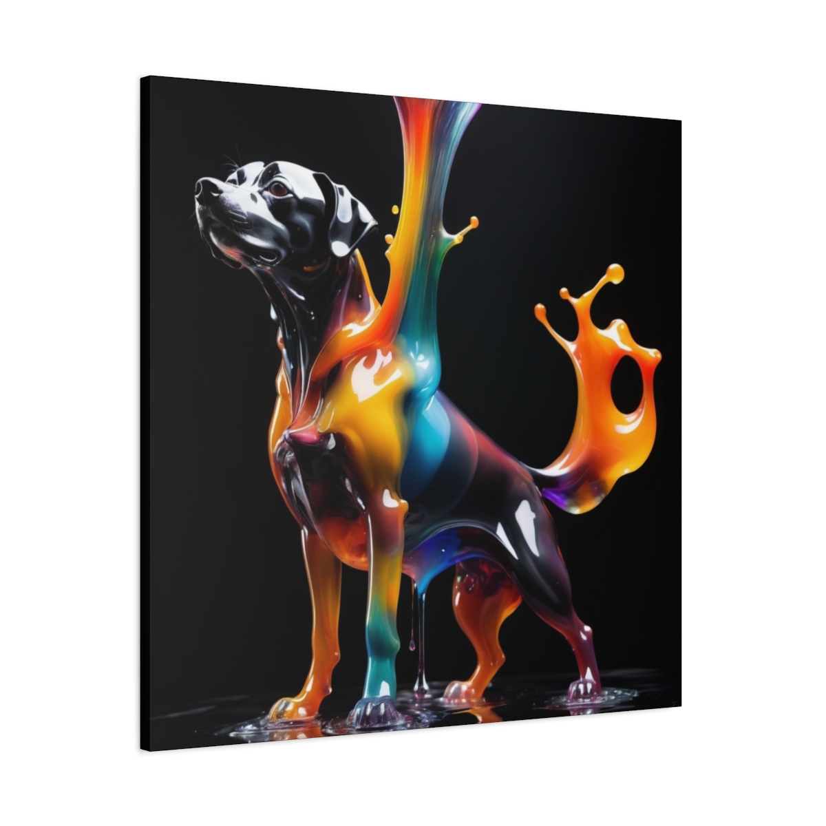Stunning Unique Colorful Dog Glass Wall Art Canvas