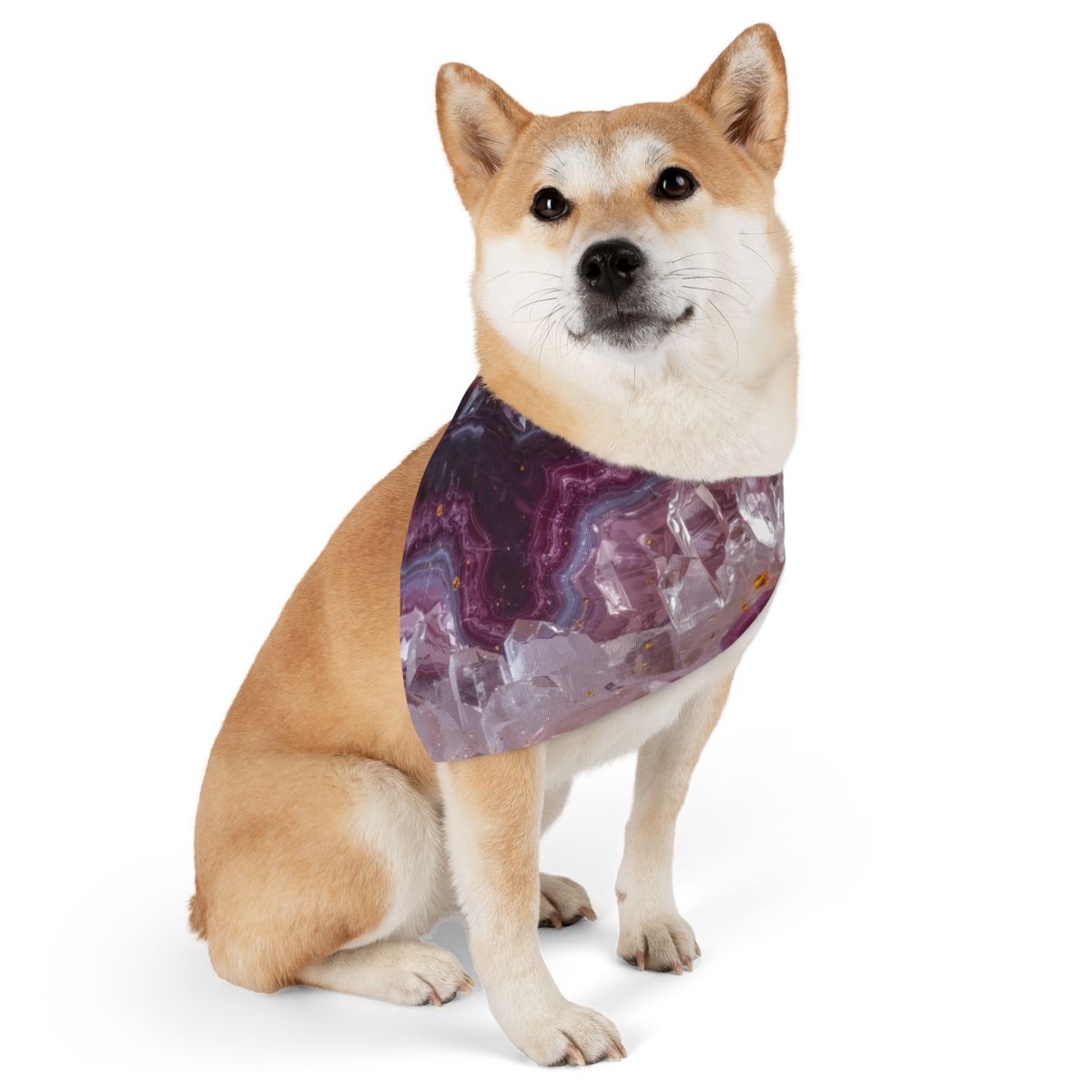 Adorable Purple Agate Marble Bandana Collar