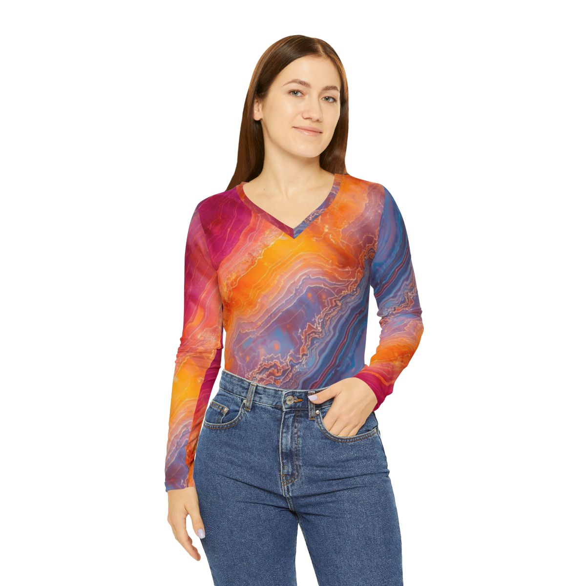 Gorgeous Colorful Agate long Sleeve Top