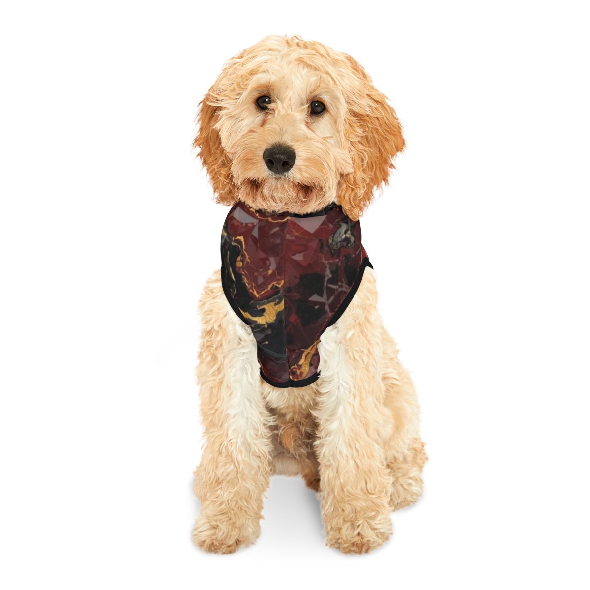 Adorable Red Gold Marble Pet Hoodie