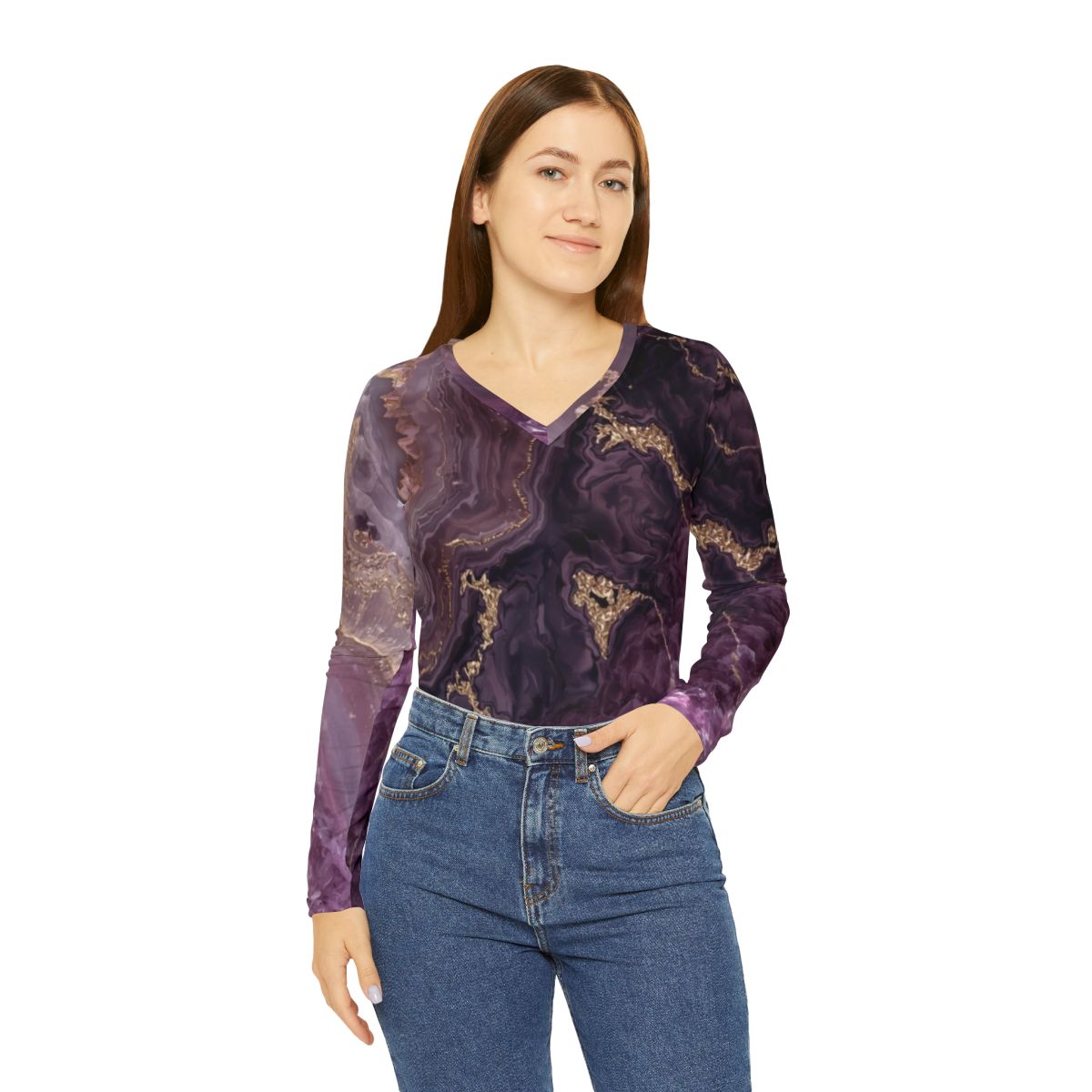 Stunning Purple Marble long Sleeve Top