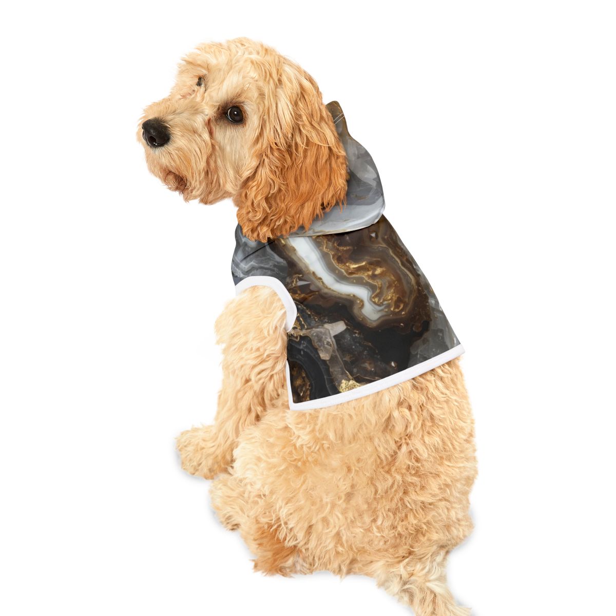 Adorable Brown Grey Marble Agate Pet Hoodie