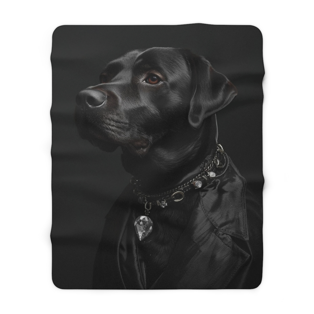 Luxury Black Labrador Fashion Sherpa Fleece Blanket
