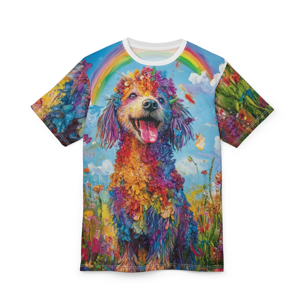 Colorful Rainbow Dog Art Tee