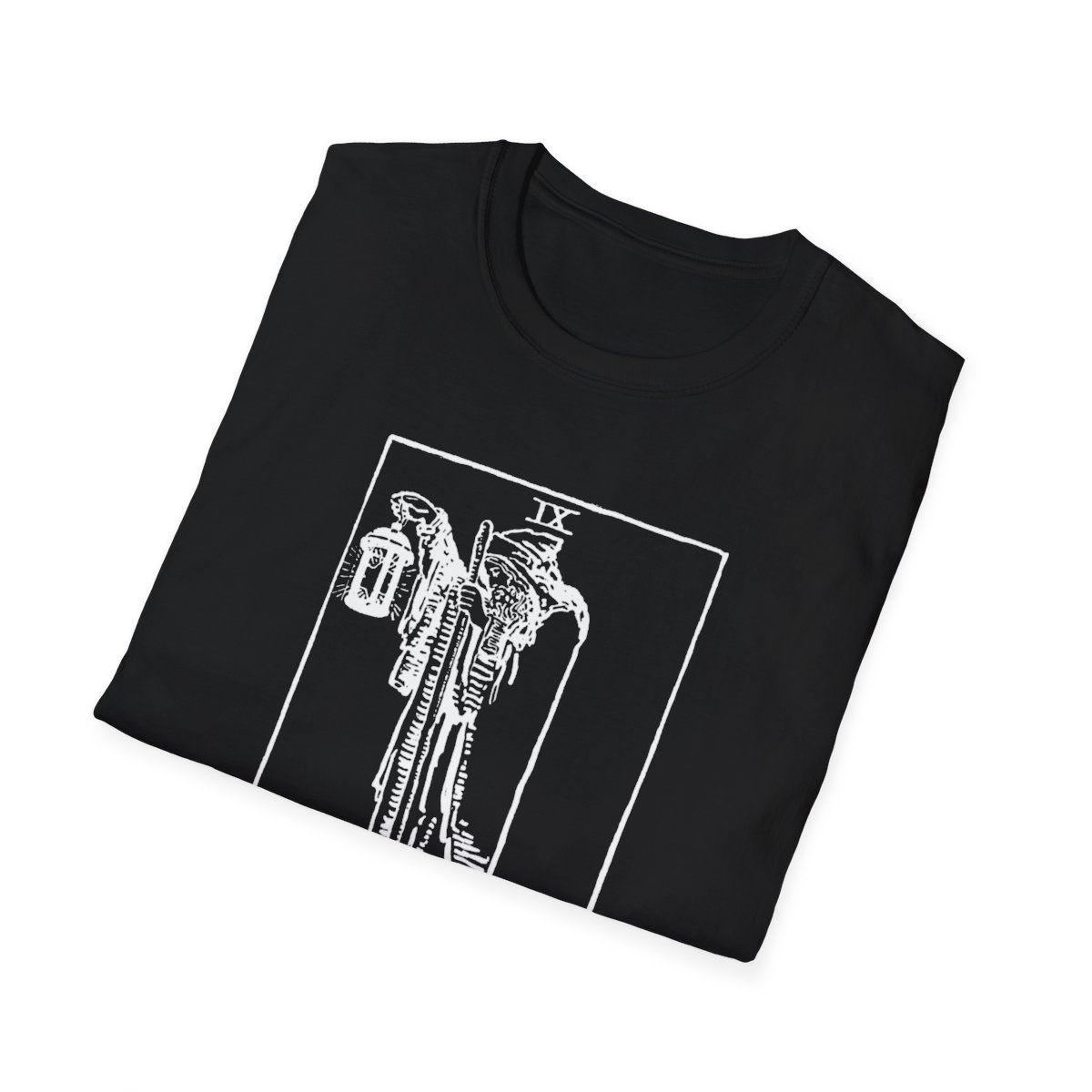 9 - The Hermit White Vintage Tarot Card Softstyle T-Shirt
