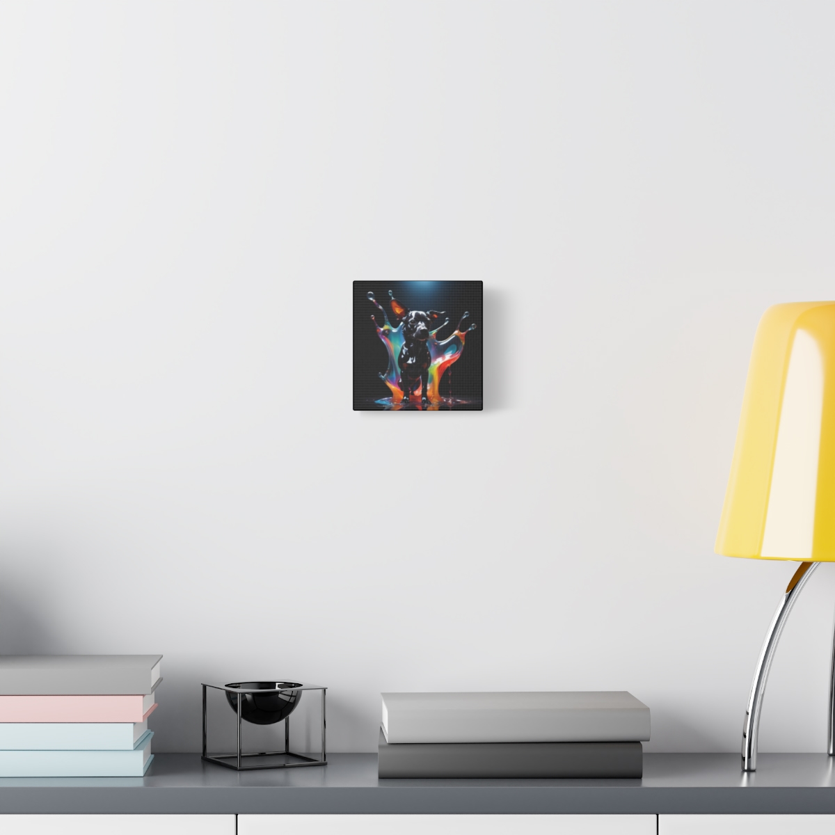 Stunning Unique Colorful Dog Glass Wall Art Canvas