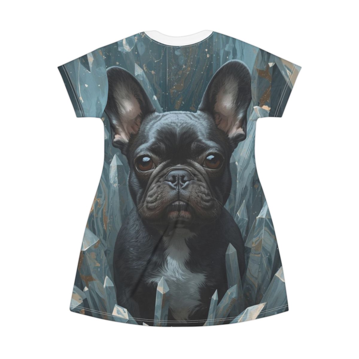 Unique Frenchie Dog T-Shirt Dress