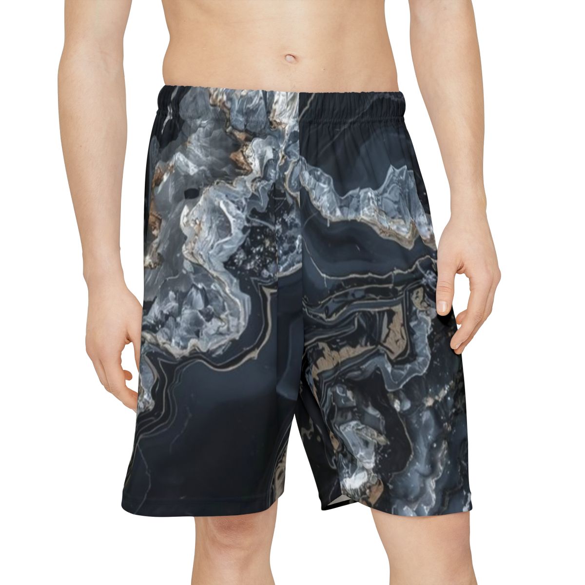 Black Marble Men's Workout Shorts
