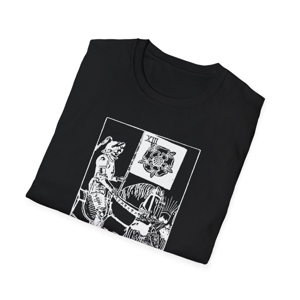 13 - Death White Vintage Tarot Card Softstyle T-Shirt