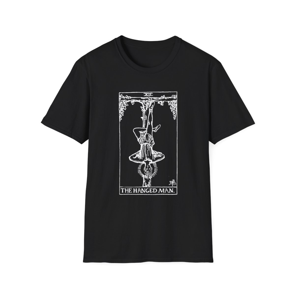 12 - The Hanged Man White Vintage Tarot Card Softstyle T-Shirt