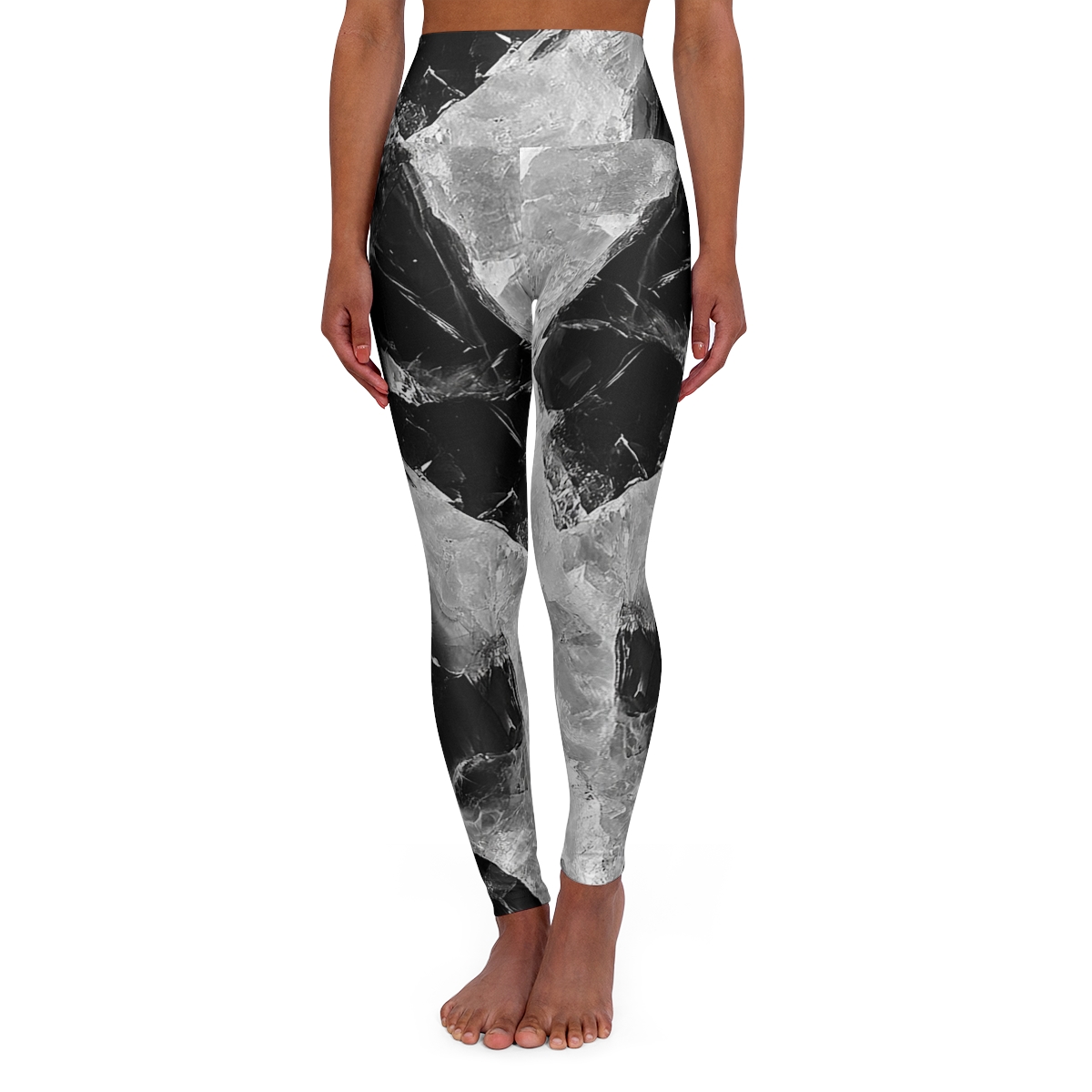 Beautiful B&W Crystal High Waisted Leggings