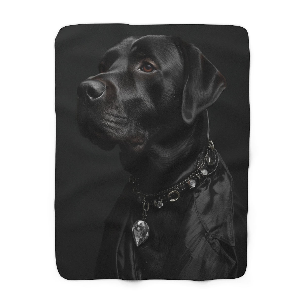 Luxury Black Labrador Fashion Sherpa Fleece Blanket