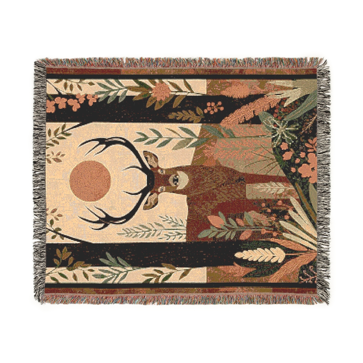 Luxury Beautiful Forest Deer Woven Blanket