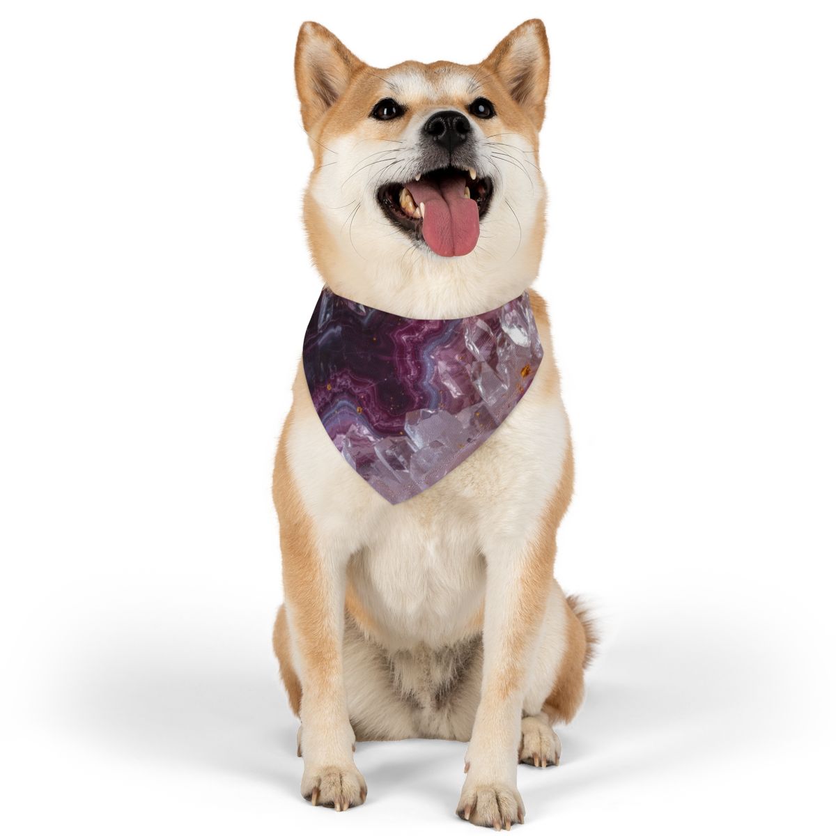 Adorable Purple Agate Marble Bandana Collar