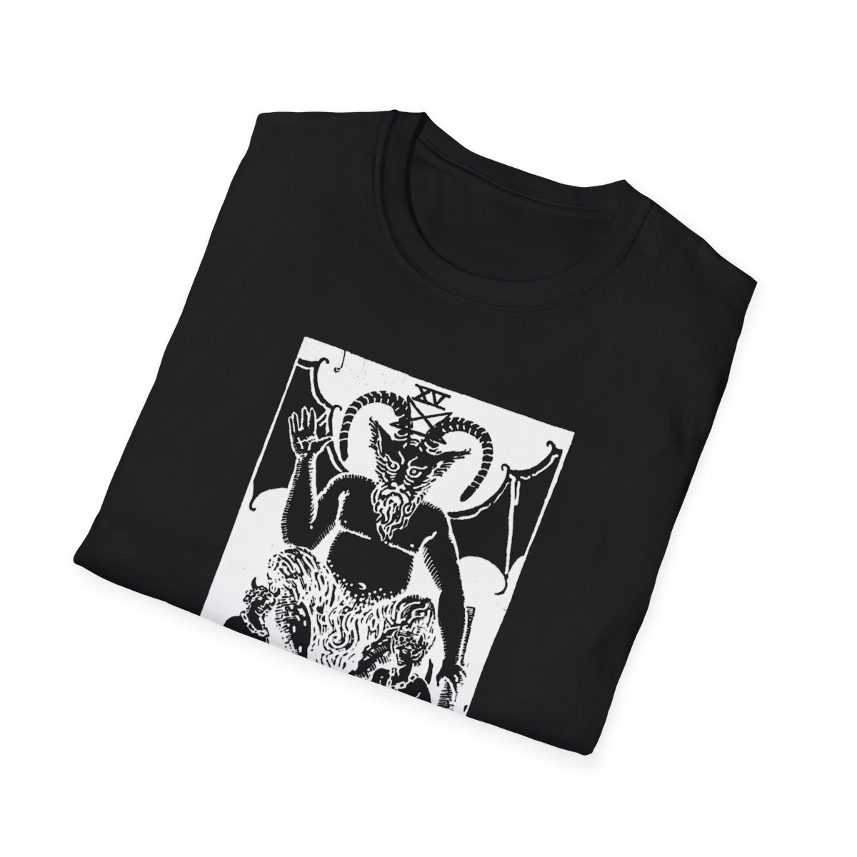 15 - The Devil White Vintage Tarot Card Softstyle T-Shirt