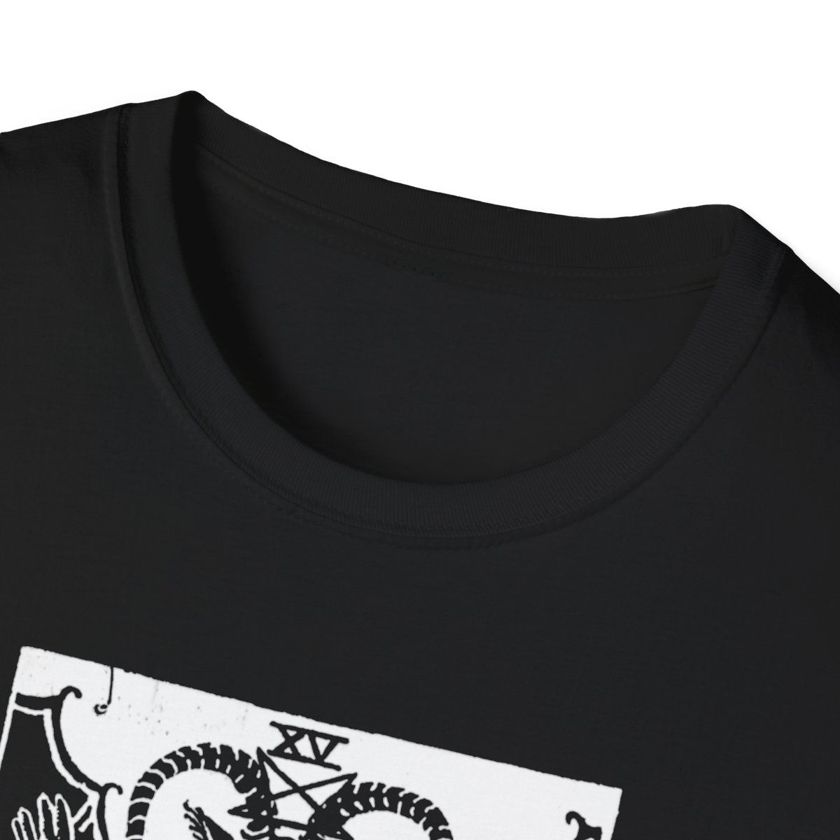 15 - The Devil White Vintage Tarot Card Softstyle T-Shirt