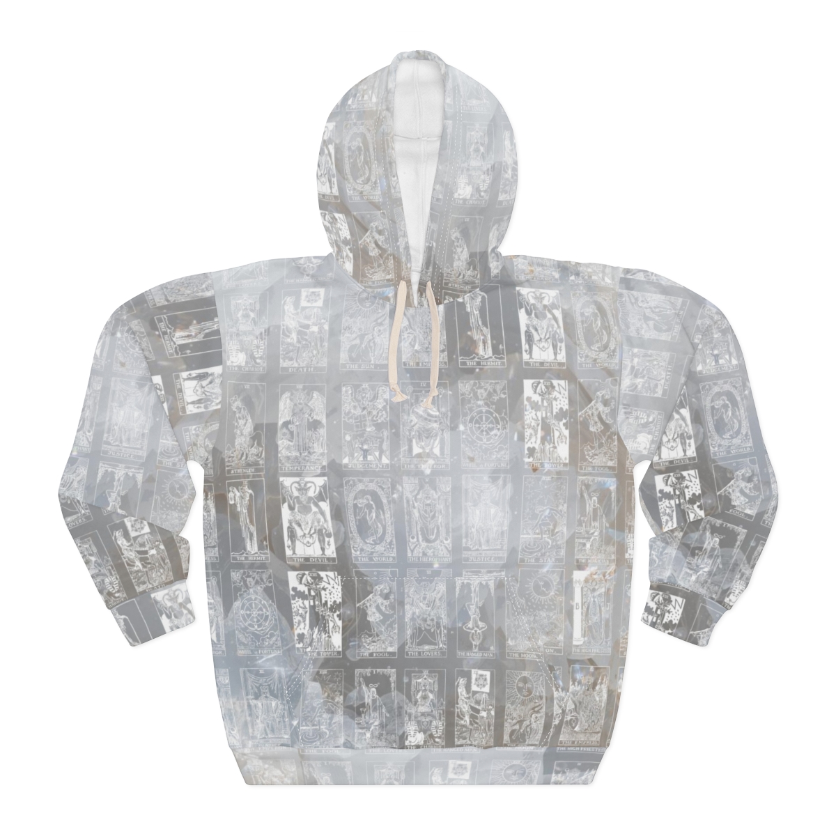 Unique Vintage White Tarot Card Marble Pullover Hoodie