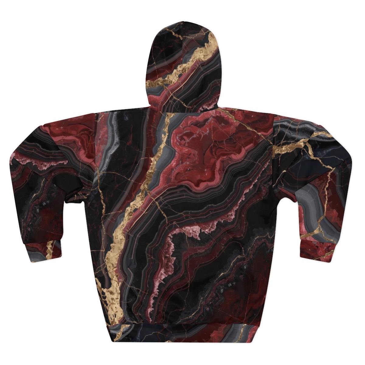 Stunning Red Gold Marble Pullover Hoodie