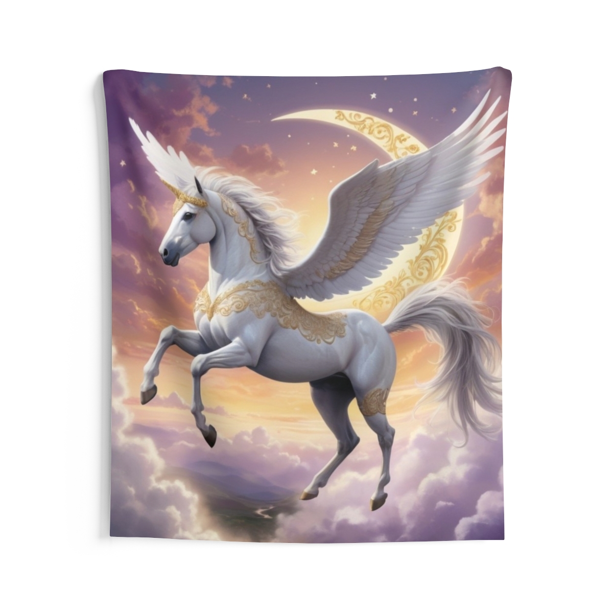 Beautiful Magical Flying Pegasus Tapestry