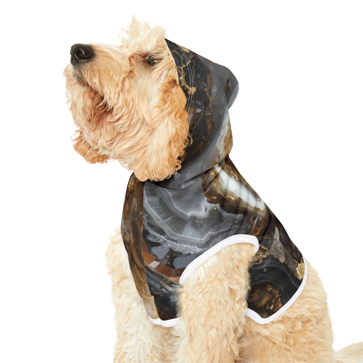 Adorable Brown Grey Marble Agate Pet Hoodie