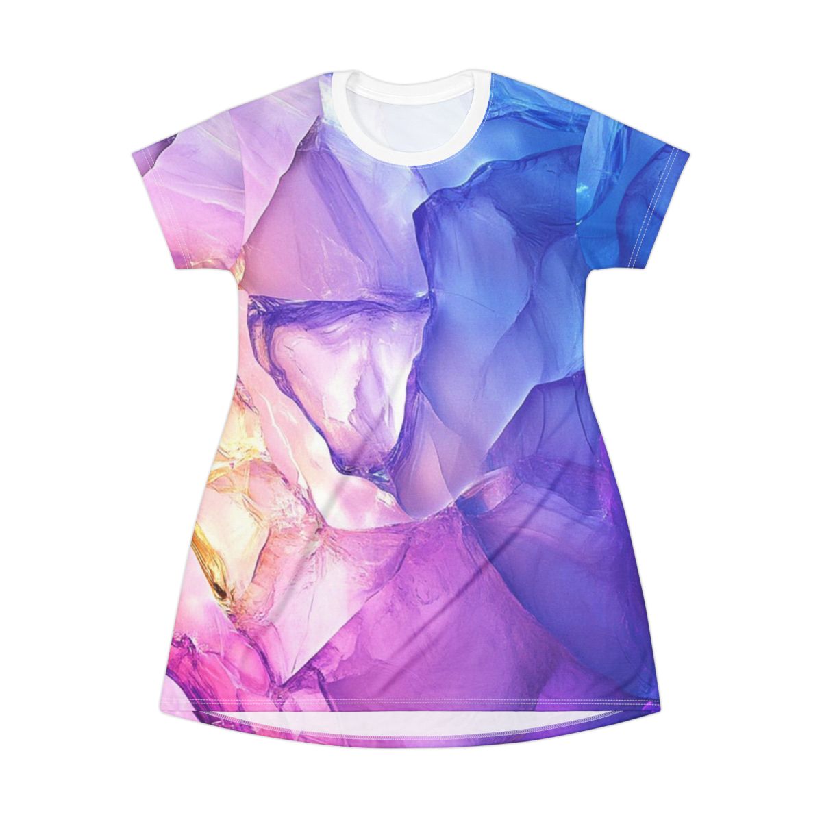 Vibrant Color Crystal T-Shirt Dress