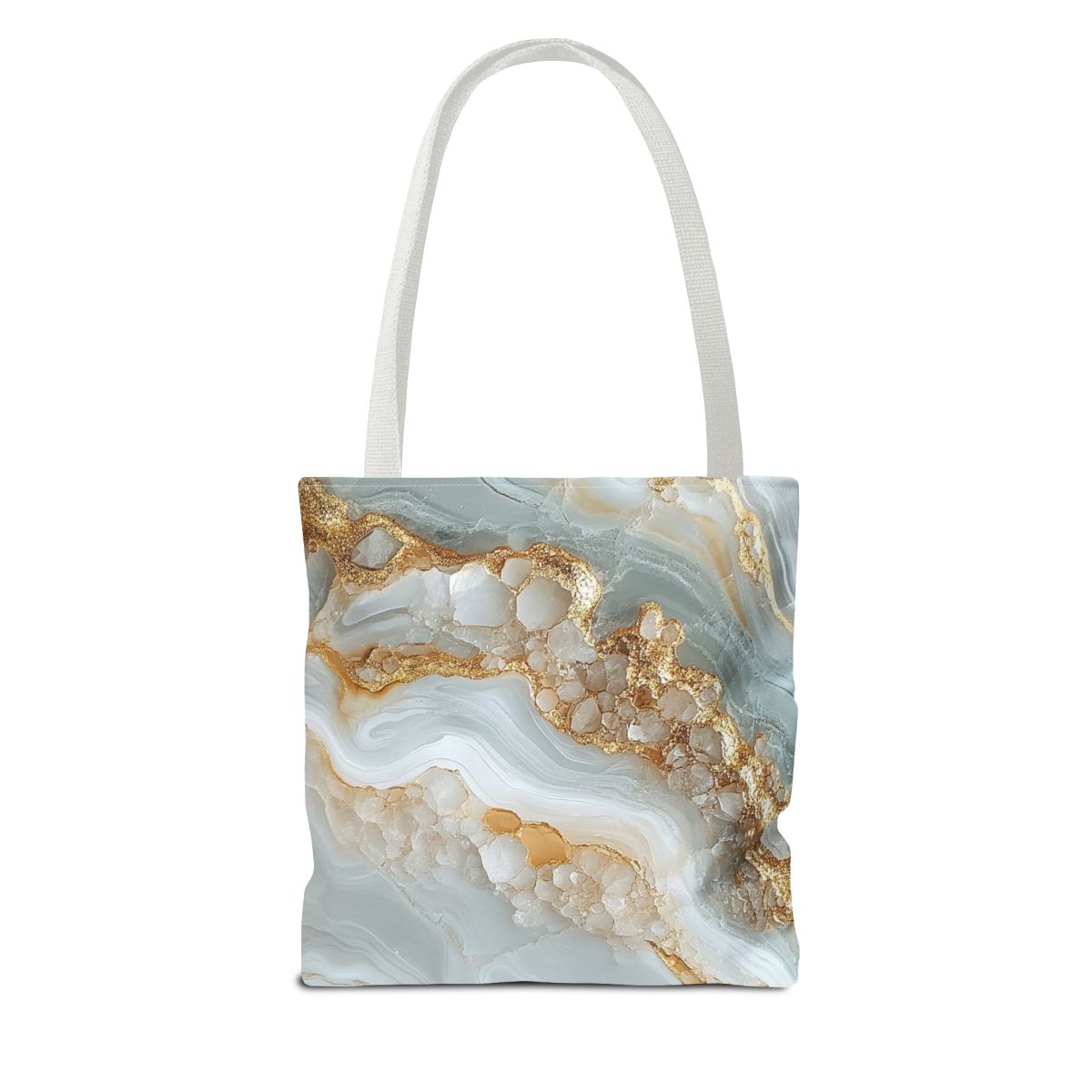Stunning White Gold Marble Crystal Art Tote Bag