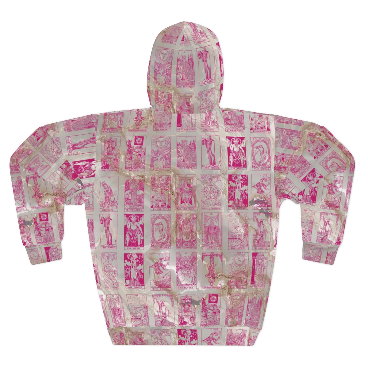 Unique Vintage Pink Tarot Card Marble Pullover Hoodie