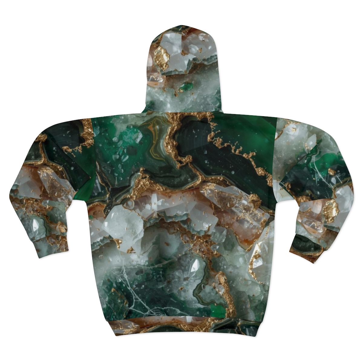 Stunning Green Crystal Agate Zip Hoodie
