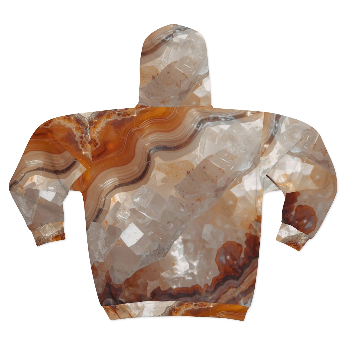 Gorgeous Crystal Orange Brown Agate Zip Hoodie