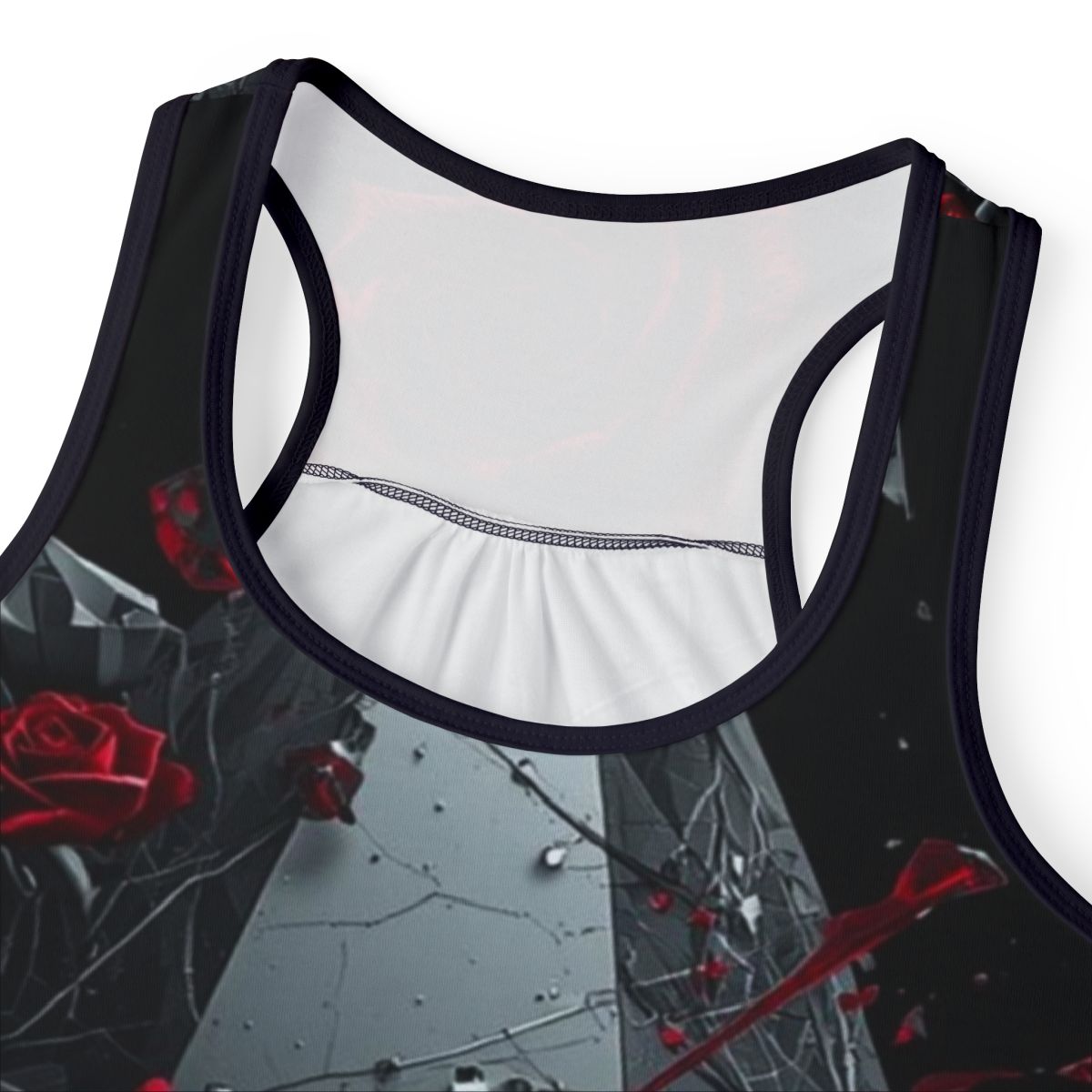 Elegant Floral Rose Crystal Tank Top