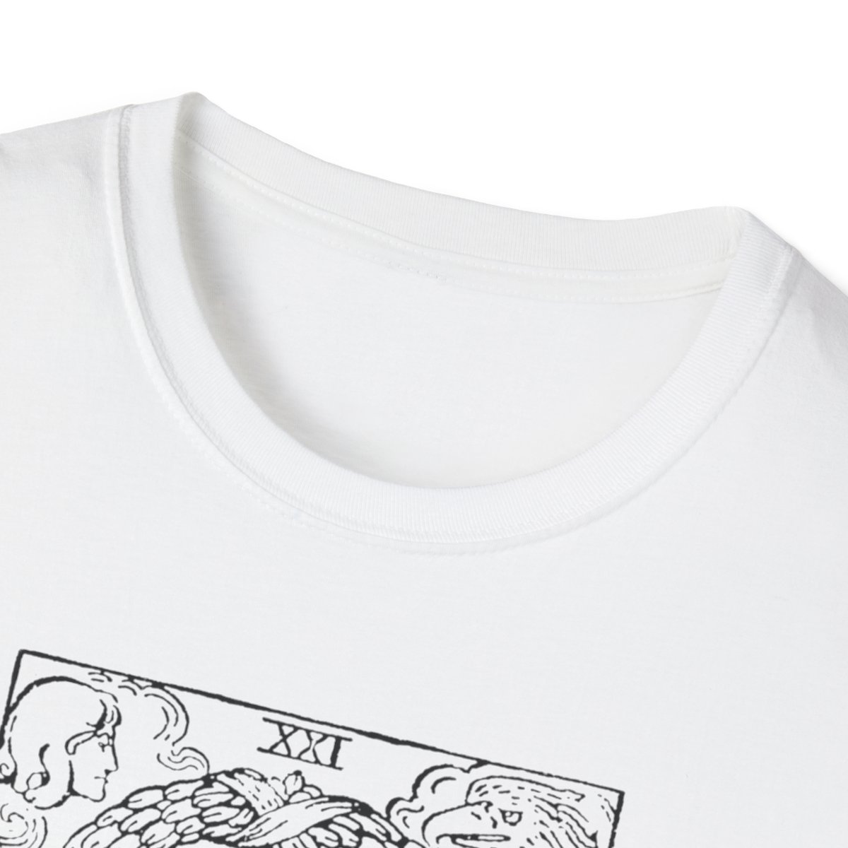 21 - The World Black Vintage Tarot Card Softstyle T-Shirt