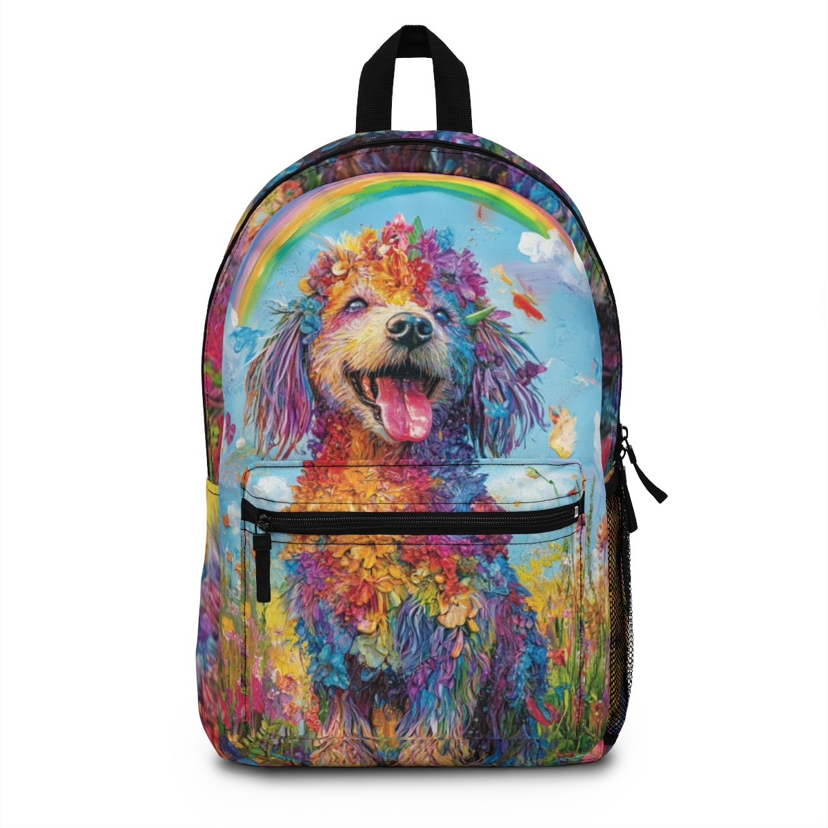Poodle Floral Art Backpack