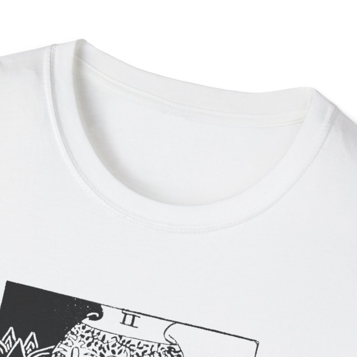 2 - The High Priestess Black Vintage Tarot Card Softstyle T-Shirt