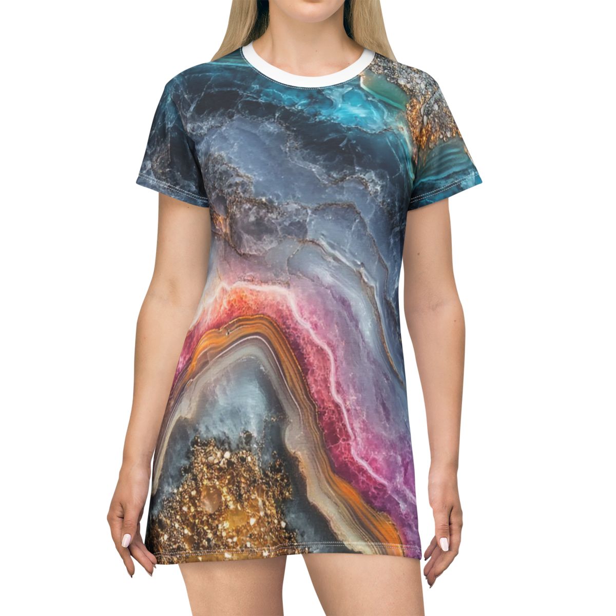 Gorgeous Colorful Agate T-Shirt Dress