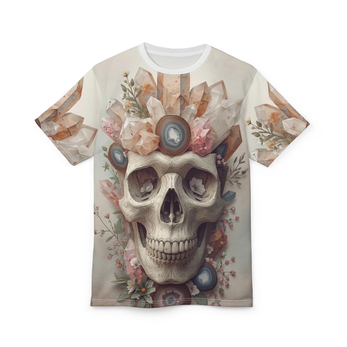 Skull Crystal Floral Tee