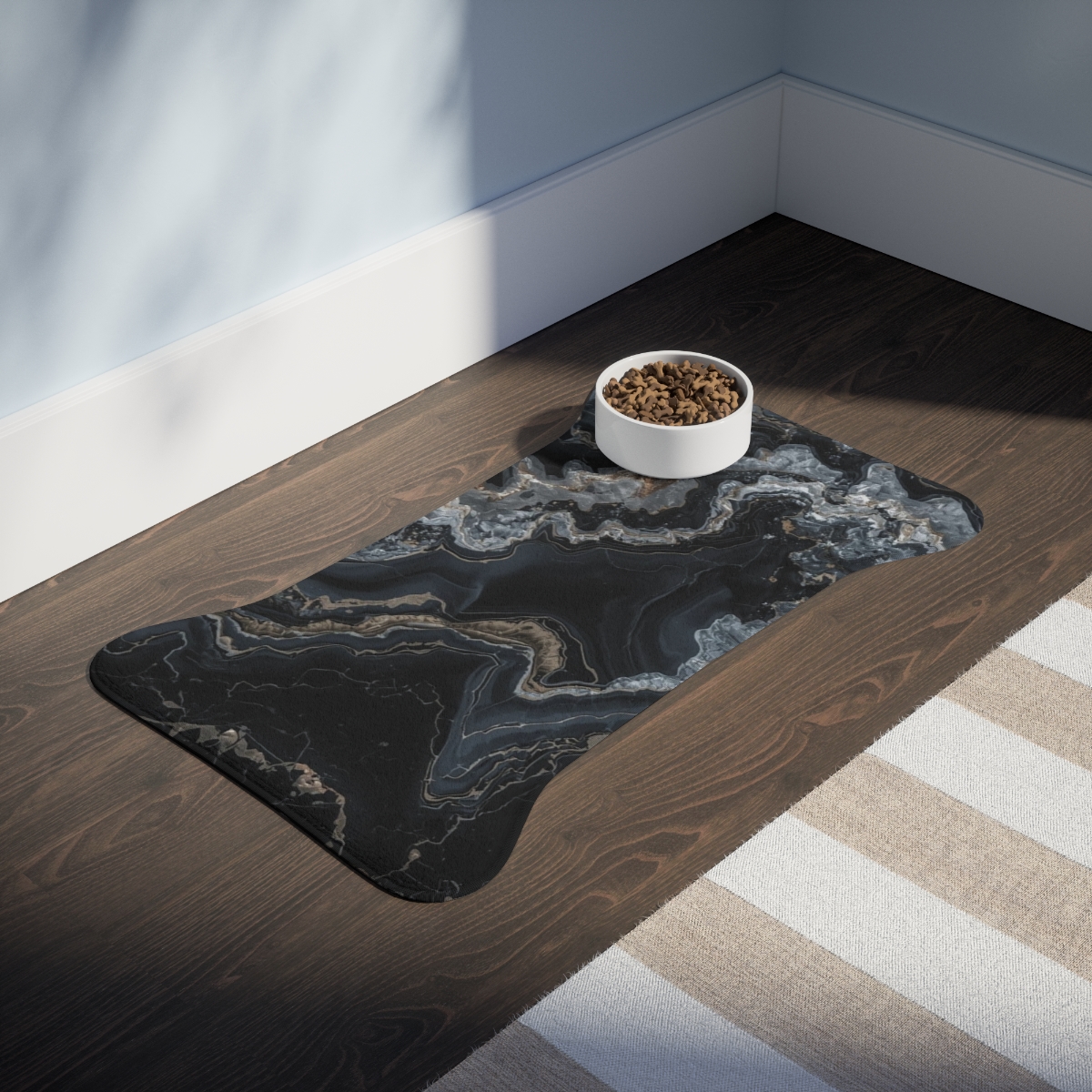 Luxury Black Marble Pet Feeding Mat