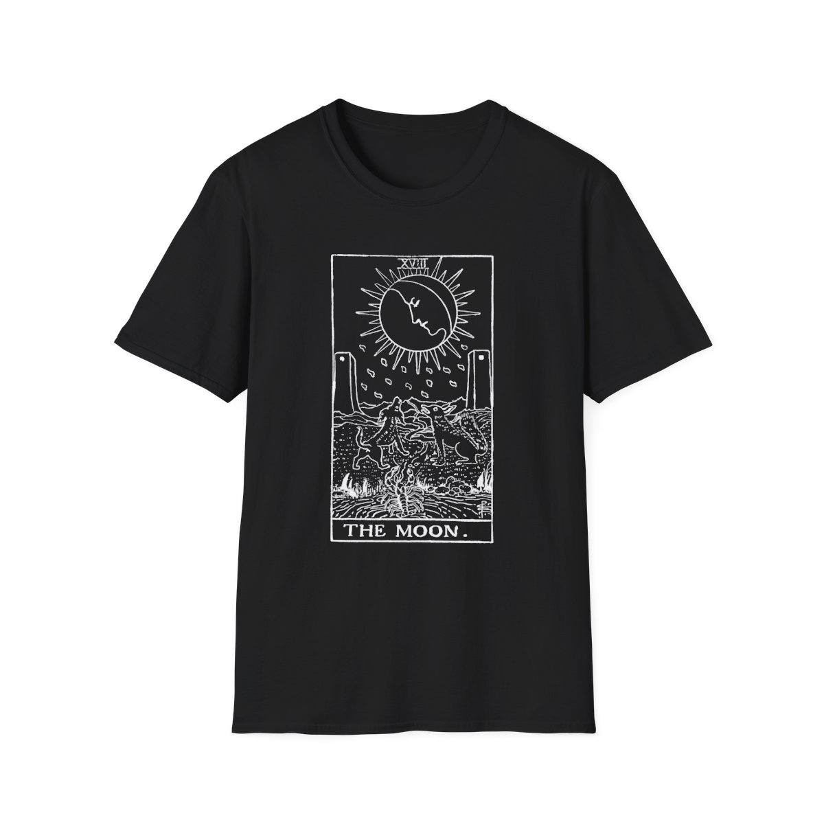 18 - The Moon White Vintage Tarot Card Softstyle T-Shirt