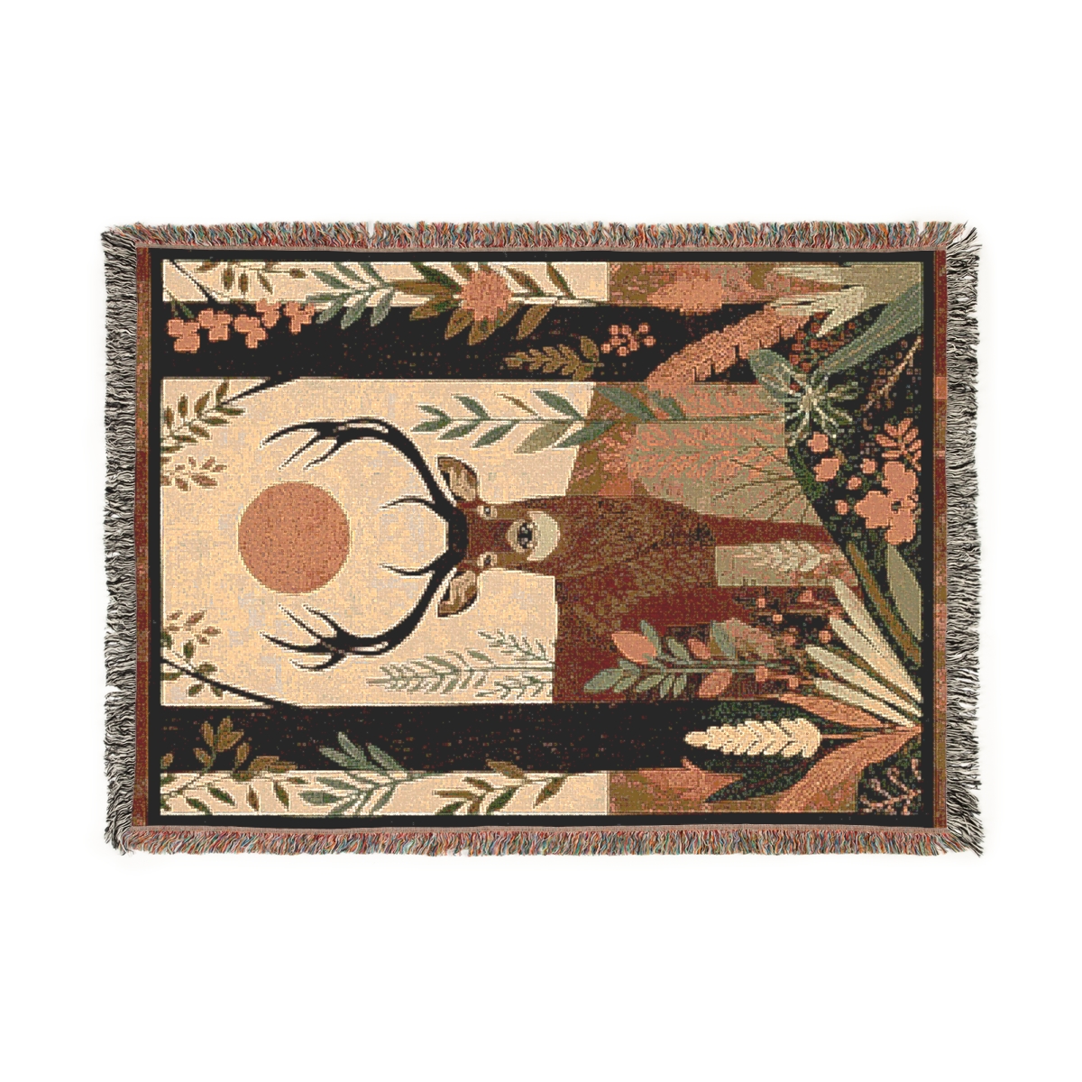 Luxury Beautiful Forest Deer Woven Blanket