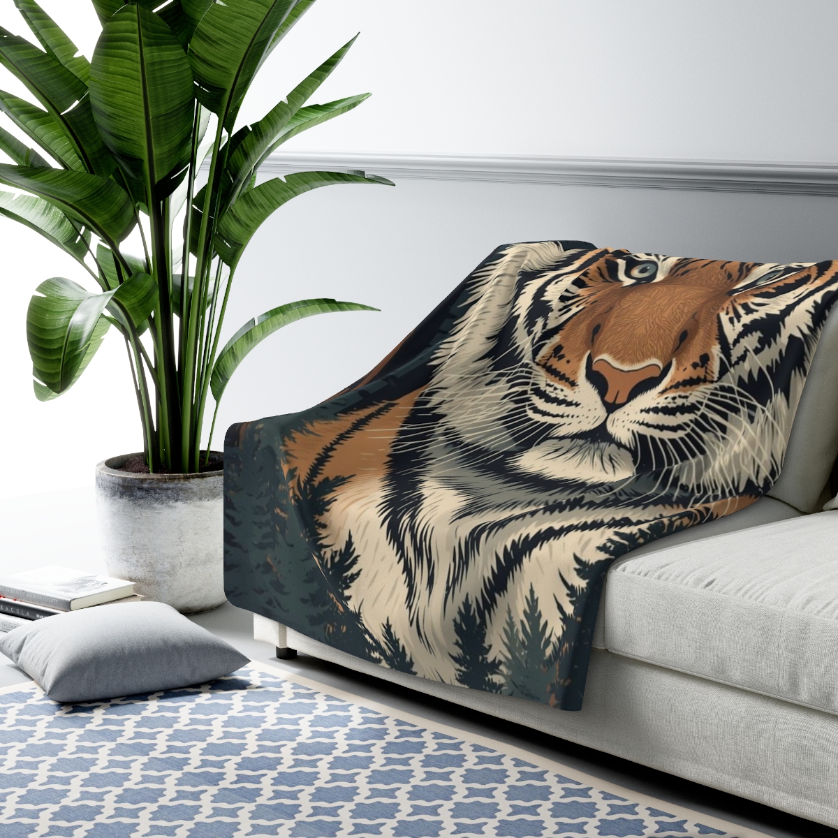 Luxury Stunning Tiger Art Sherpa Fleece Blanket