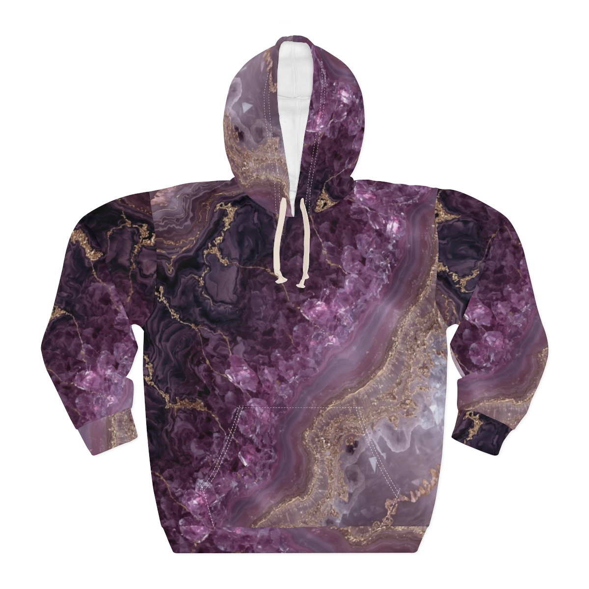 Beautiful Purple Marble Crystal Pullover Hoodie