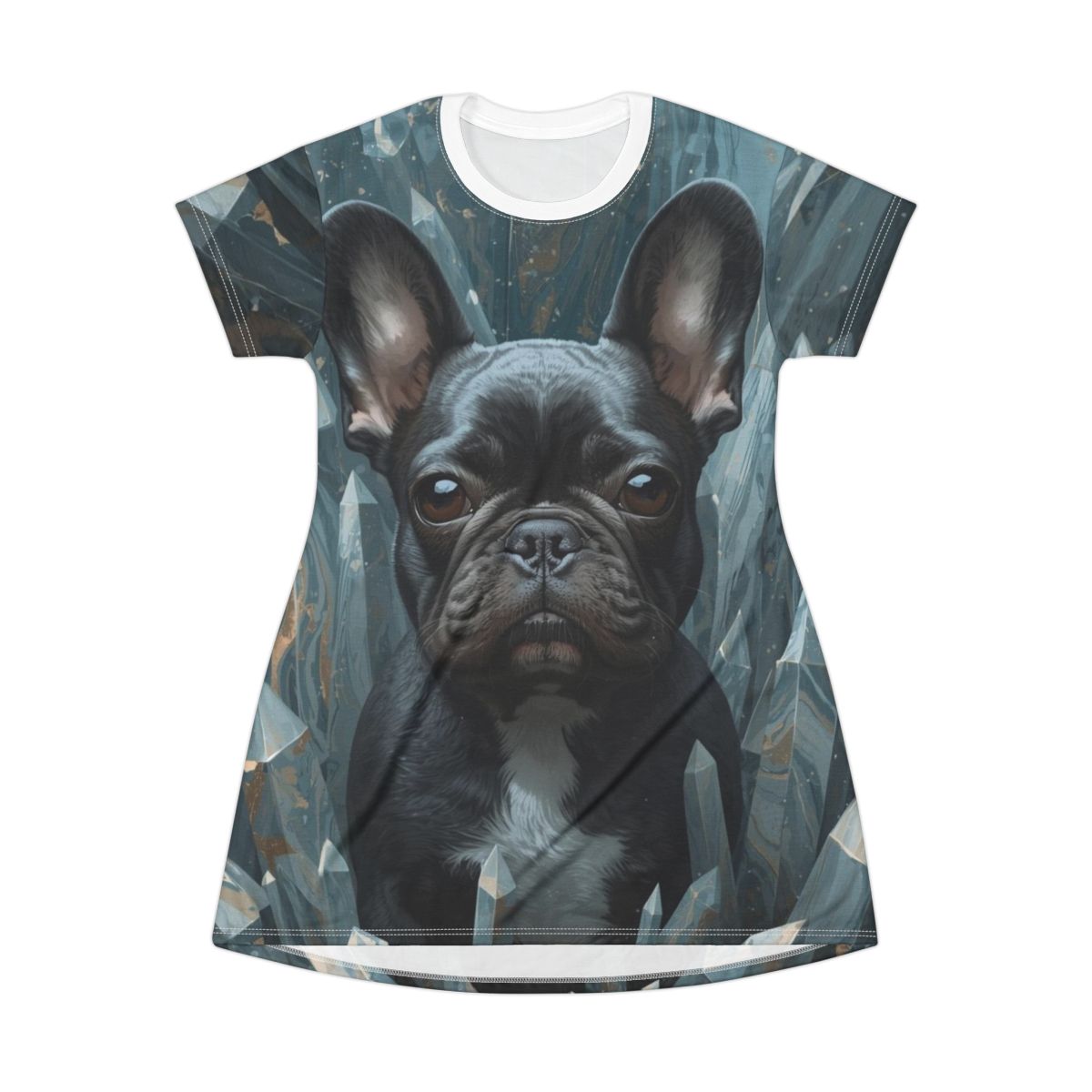 Unique Frenchie Dog T-Shirt Dress