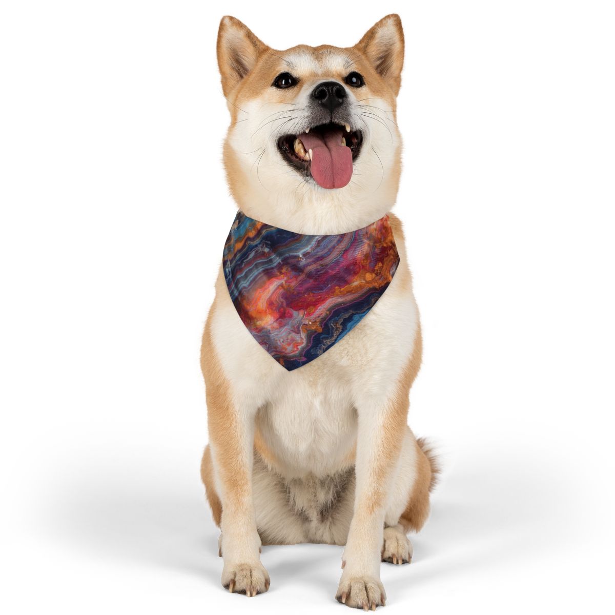 Adorable Colorful Marble Bandana Collar