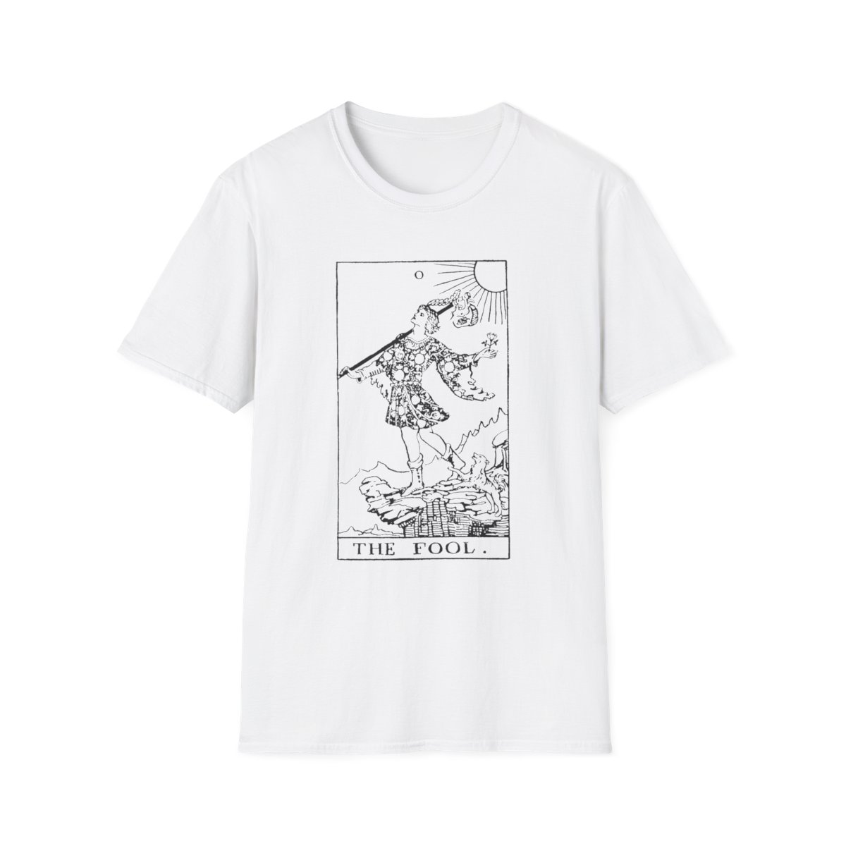 0 - The Fool Black Vintage Tarot Card Softstyle T-Shirt