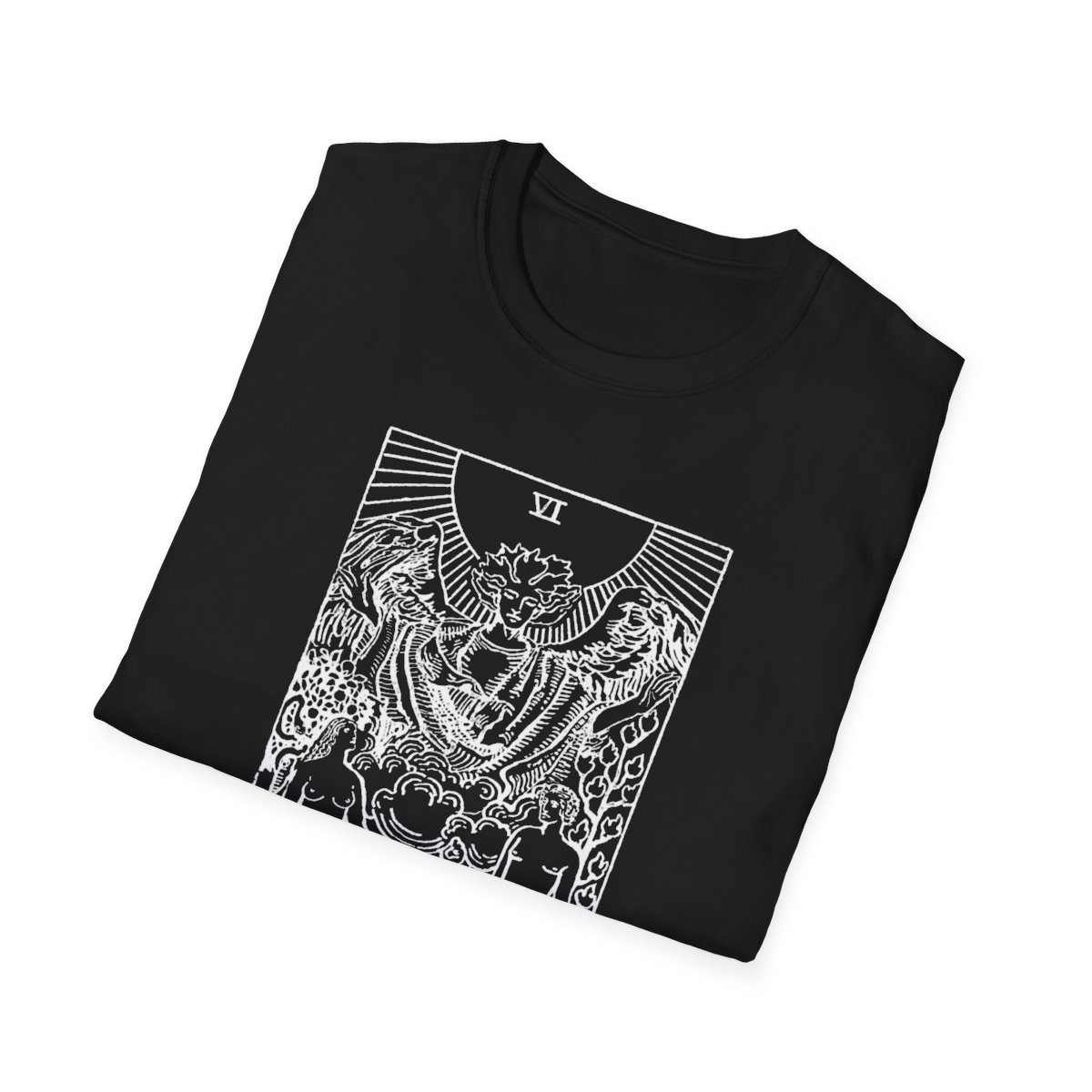 6 - The Lovers White Vintage Tarot Card Softstyle T-Shirt