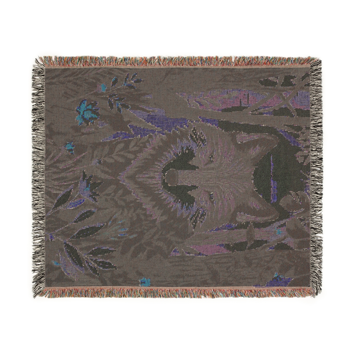 Luxury Beautiful Forest Wolf Woven Blanket
