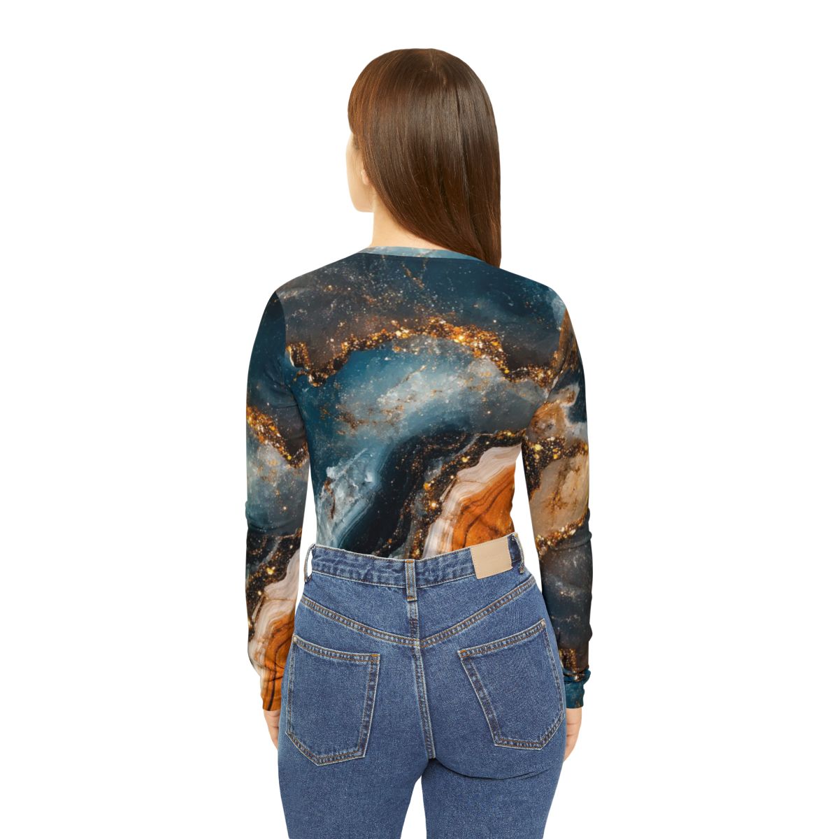 Bohemian Blue Marble long Sleeve Top